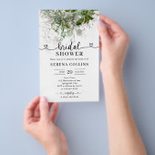 Greenery Heart Calligraphy Foto Brautparty Flyer (Handgriff)