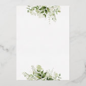 Greenery Hearts Script Calligraphy Wedding Gold Folieneinladung (Rückseite)