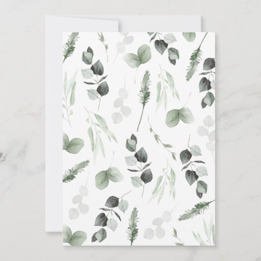 Greenery Hello Baby Shower Einladung (Rückseite)