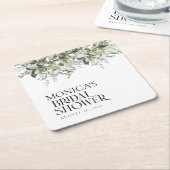 Greenery Herbal Brautparty Rechteckiger Pappuntersetzer (angewinkelt)