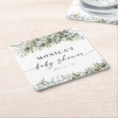 Greenery Herbal Brautparty Rechteckiger Pappuntersetzer (angewinkelt)