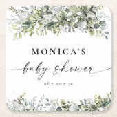 Greenery Herbal Brautparty Rechteckiger Pappuntersetzer (Vorderseite)