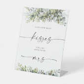 Greenery Herbal Guest How many Kisses Sign Sockelschild (Vorderseite)