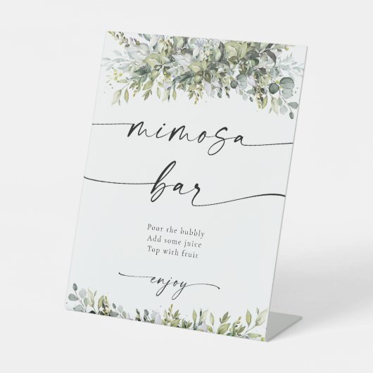 Greenery Herbal Mimosa Bar Sign Sockelschild (Vorderseite)