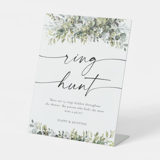 Greenery Herbal Ring Hunt Sign Sockelschild (Vorderseite)