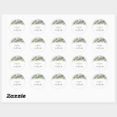 Greenery Herbal Wedding Classic Round Sticker (Blatt)