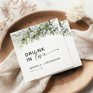 Greenery Herbal Wedding Rechteckiger Pappuntersetzer