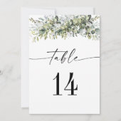 Greenery Herbal Wedding Tischnummern (Rückseite)