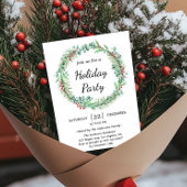 Greenery Holiday Wreath Minimalistisches Party Einladung