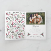 Greenery Holly Berries 2 Foto Frohe Weihnachten (Innenseite)