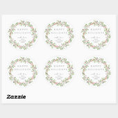 Greenery Holly Wreath Happy Holidays Sticker (Blatt)