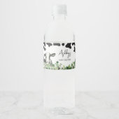 Greenery Holy Cow Baby Shower Wasserflaschenetikett (Vorderseite)
