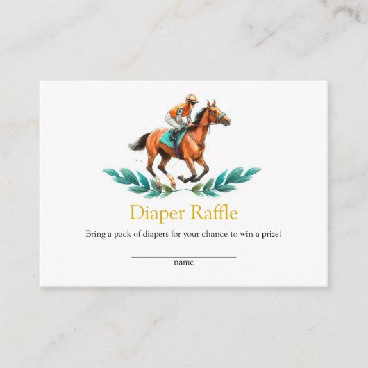 Greenery Horse Baby Shower Windschutzscheiben Raff Begleitkarte (Vorderseite)