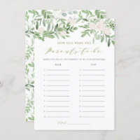 Greenery How Old Were the Parents Baby Shower Game