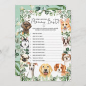 Greenery Hund, der die Mama Best Shower Game Card Einladung (Vorne/Hinten)