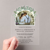 Greenery Ivory Floral Arch Wedding Acryleinladungen (Insitu (Handheld))