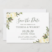 Greenery Ivory Wild Floral Save the Date (Vorderseite)