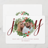 Greenery Joy Foto Feiertagskarte (Vorne/Hinten)