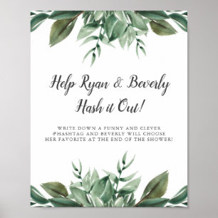 Greenery-Junggesellinnenabschied-Create-a-Hashtag- Poster