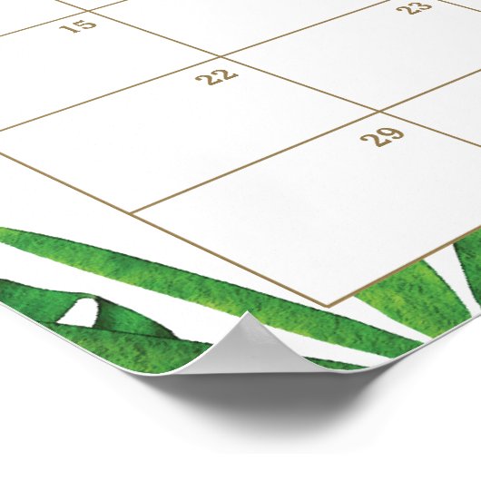 Greenery Jungle Animals Ratet Baby's Due Date Game Poster (Ecke)