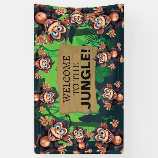 Greenery Jungle Animals Safari Banner (Vertikal)