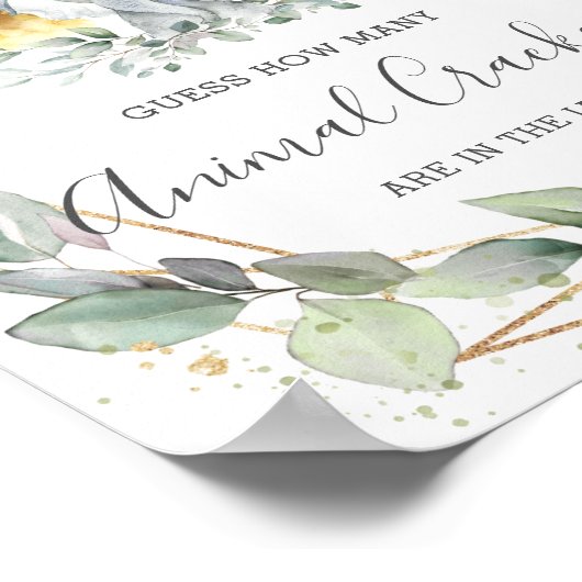 Greenery Jungle Guess Animal Crackers in Jar Game Poster (Ecke)