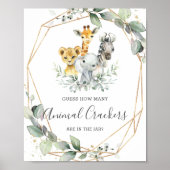 Greenery Jungle Guess Animal Crackers in Jar Game Poster (Vorne)