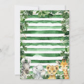 Greenery Jungle Safari Animals Baby Shower Einladung (Rückseite)