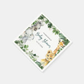 Greenery Jungle Safari Animals Baby Shower Serviette (Ecke)