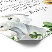 Greenery Jungle Safari Tiere Windelwindzeichen Poster (Ecke)