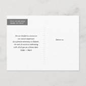 Greenery Just Married Wedding Fotos Ankündigungspostkarte (Rückseite)