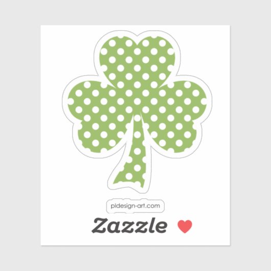 Greenery Kleeblatt Clover Polka dots Patrick's Day Aufkleber (Blatt)