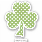 Greenery Kleeblatt Clover Polka dots Patrick's Day Aufkleber (Vorderseite)