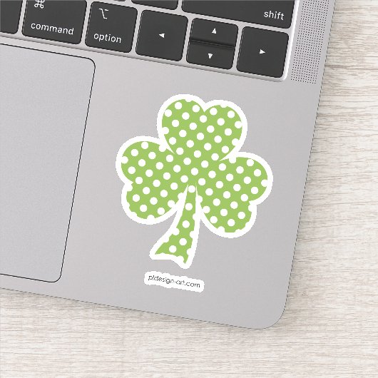 Greenery Kleeblatt Clover Polka dots Patrick's Day Aufkleber (Detail)