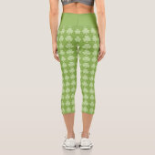 Greenery Kleeblatt Clover Polka dots Patrick's Day Capri Leggings (Rückseite)