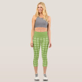 Greenery Kleeblatt Clover Polka dots Patrick's Day Capri Leggings (Vorderseite)