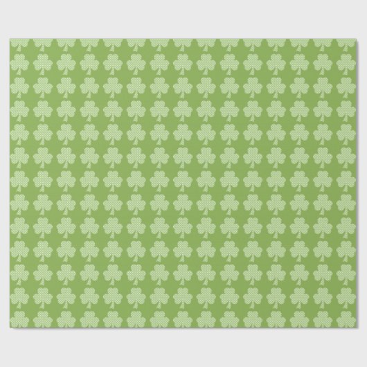 Greenery Kleeblatt Clover Polka dots Patrick's Day Geschenkpapier (Flach)