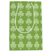 Greenery Kleeblatt Clover Polka dots Patrick's Day Mittlere Geschenktüte (Vorderseite)