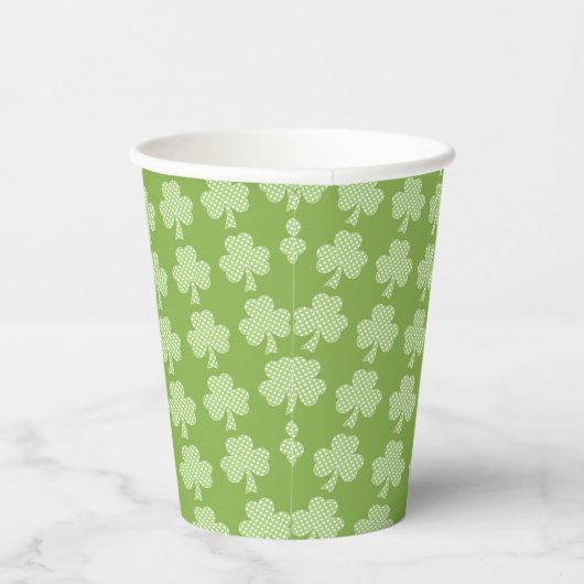 Greenery Kleeblatt Clover Polka dots Patrick's Day Pappbecher (Rechts)