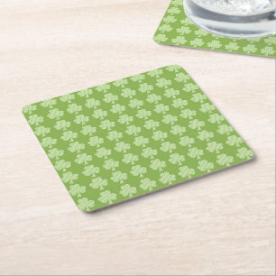 Greenery Kleeblatt Clover Polka dots Patrick's Day Rechteckiger Pappuntersetzer