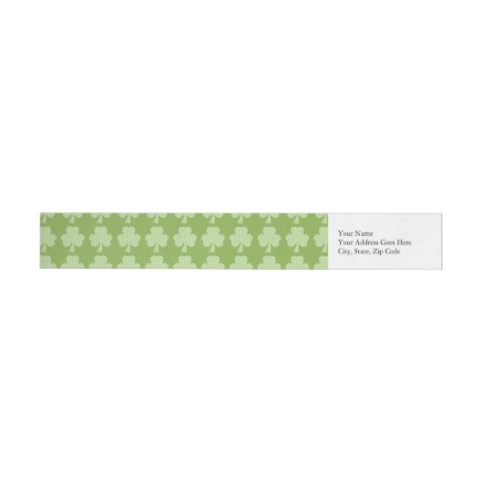 Greenery Kleeblatt Clover Polka dots Patrick's Day Rundum-Adressaufkleber (Person)