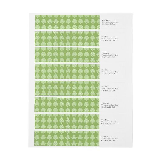 Greenery Kleeblatt Clover Polka dots Patrick's Day Rundum-Adressaufkleber (Bogen)
