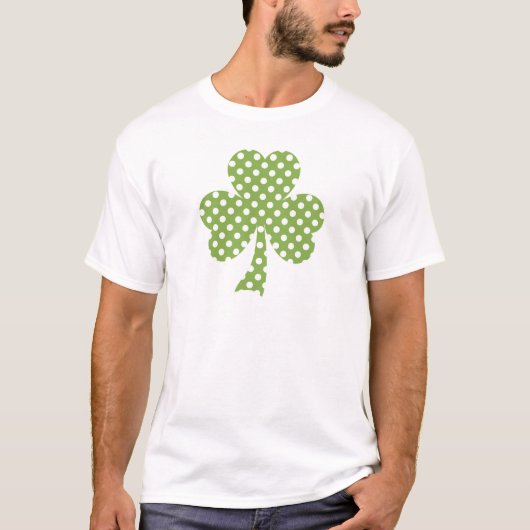 Greenery Kleeblatt Clover Polka dots Patrick's Day T-Shirt (Vorderseite)