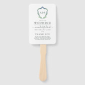 Greenery Laurel Wappen Monogram Wedding Program Fächer (Vorderseite)