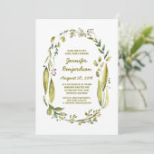 Greenery Laurel Watercolor Brautparty Einladung (Stehend Vorderseite)