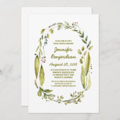 Greenery Laurel Watercolor Brautparty Einladung (Vorne/Hinten)