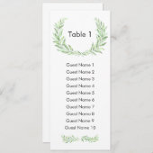 Greenery Laurel Wreath Guest Seating Plan Einladung (Vorne/Hinten)