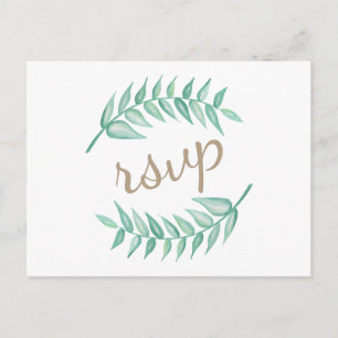 Greenery Laurel Wreath Wedding Einladung Postcard