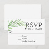 Greenery Laurel Wreath Wedding RSVP Karte (Vorne/Hinten)