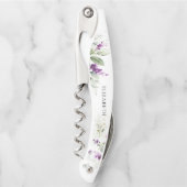 Greenery Lavender Floral Name Waiter's Corkschraub Kellnermesser (Vorderseite)